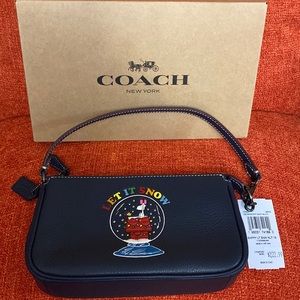 NWT Coach X Peanuts Nolita 19 With Snoopy Let It Snow Motif